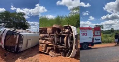 Van tomba e deixa oito passageiros feridos na PI-113, em José de Freitas