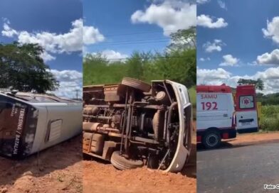 Van tomba e deixa oito passageiros feridos na PI-113, em José de Freitas