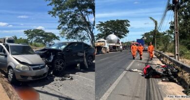 Colisão entre cinco veículos deixa idoso gravemente ferido na ponte do Tancredo Neves em Teresina