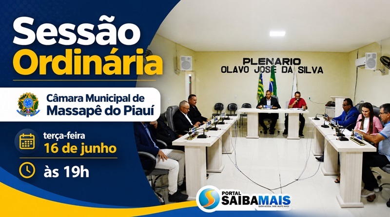 Câmara de Massapê do Piauí realizará penúltima sessão antes do recesso com votação da LDO 2027 e projetos do Executivo nesta terça (16)