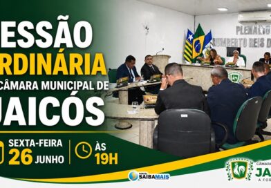 Câmara de Jaicós divulga pauta da 42ª Sessão Ordinária desta sexta-feira (26) com votação requeriemntos, indicações, da LDO 2027 e projetos do Executivo