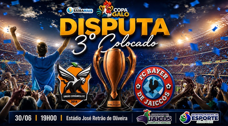União Cerâmica e Bayer disputam o 3º lugar da Copa Galo em Jaicós nesta terça-feira (30)