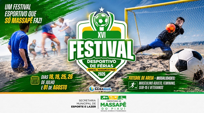 MASSAPÊ-PI: Secretaria de Esporte e Lazer anuncia datas e abre inscrições para o XVI Festival Desportivo de Férias