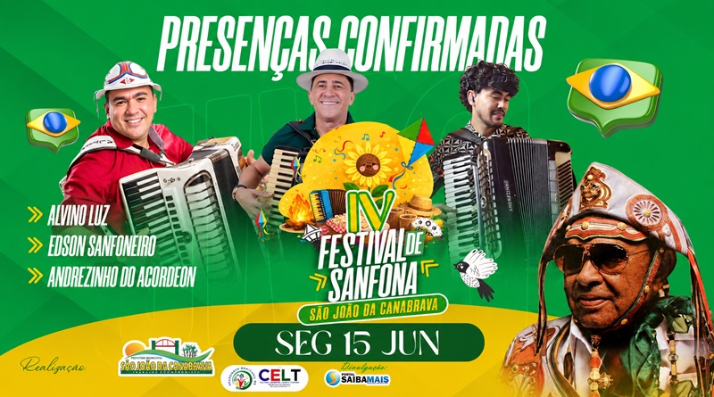 15 de junho: Prefeitura de São João da Canabrava comemora o Dia Municipal do Sanfoneiro com o IV Festival de Sanfona