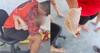 Bebê de 10 meses é salvo por bombeiros após ficar com embalagem de biscoito presa na boca no Piauí