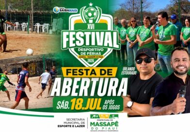 Angical, em Massapê do Piauí, recebe abertura do XVI Festival Desportivo de Férias 2026 no sábado (18) com jogos e shows de Lamarck Macedo e Orlando Estourado